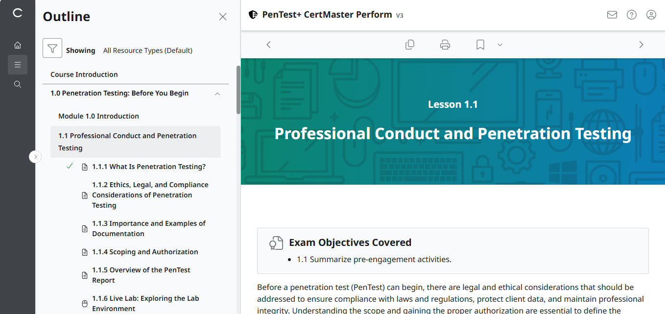 🛒Special Offer - CertMaster Perform for PenTest+ PT0-003 (3 Month Access)