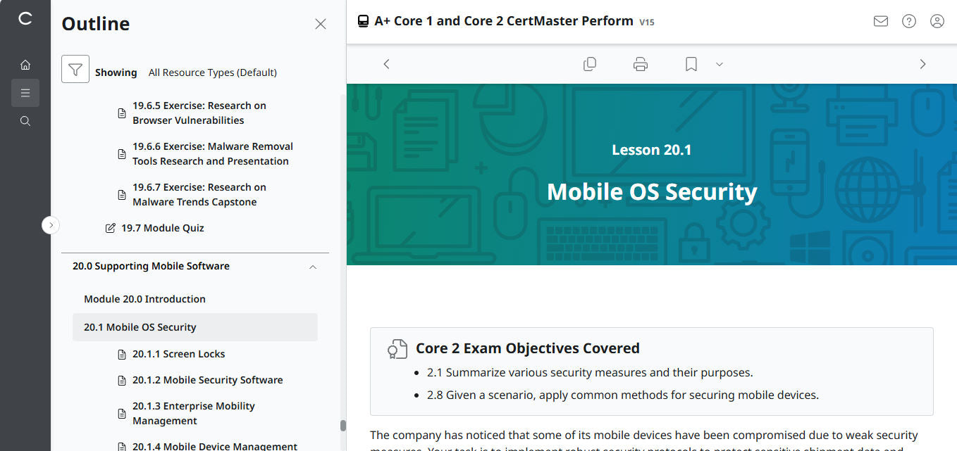 CompTIA A+ Core 1 & 2 CertMaster Perform  (V15) (4 Month Access) (🛒Special Offer)