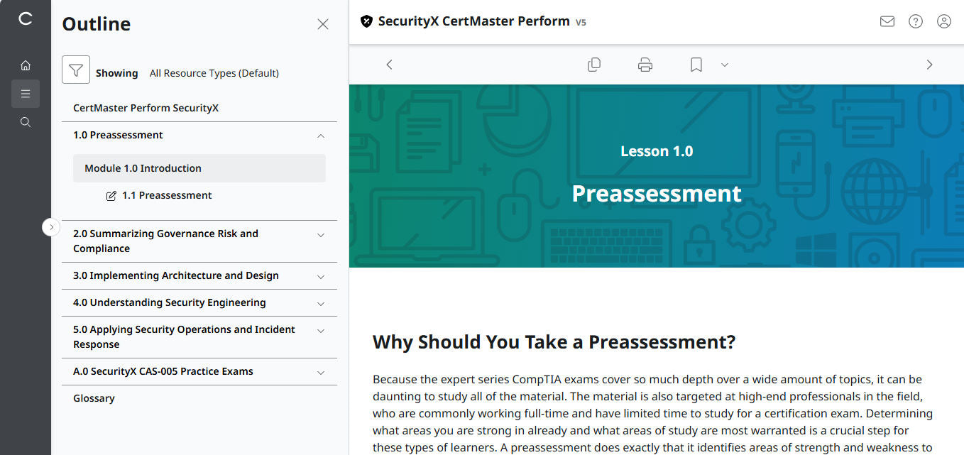 CertMaster Perform for CompTIA  SecurityX CASP+ CAS-005 - 3 Months Access